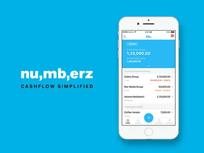 numberz ios app app cashflow expense fintech invoice ios numberz payments ui ux