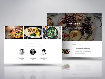 Rebound on our Material restaurant landing page landing page material design restaurant template