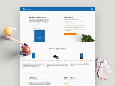 Arion Banki - Application finished page bank banking buttons cards carousel diagonal forms input onboarding online questionnaire