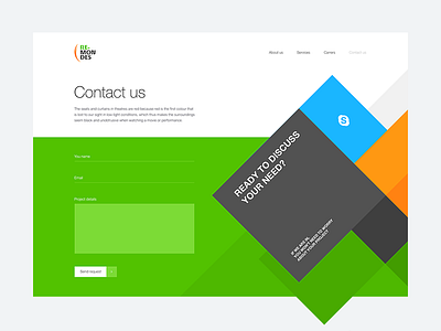 Re-Mondes new website Contact us page—Daily UI #028 contact us dailyui re mondes ui web