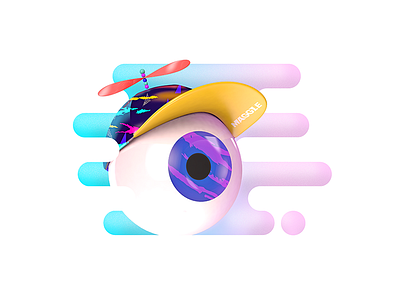 Playful Eye 3d cap eye sticker