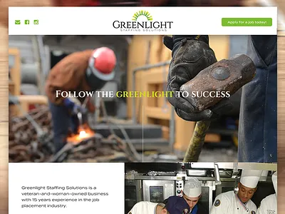 WIP - Single Page staffing site clean green parallax photography single page wordpress workers