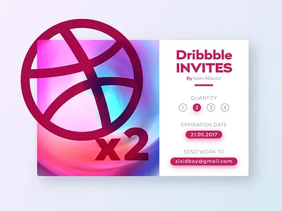 Two Dribbble Invites cards dribbble giveaway invitation invitations invite invites player portfolio ui ux