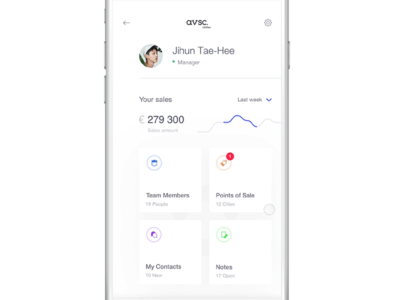 avsc. card transition app flat ios minimal mobile ui ux