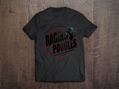 Raging poodles logo design dogs logo mockup music poodles print rock tshirt