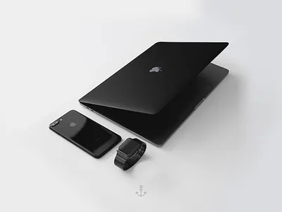 Black Setup 3d apple black concept edit editing mockup photography setup