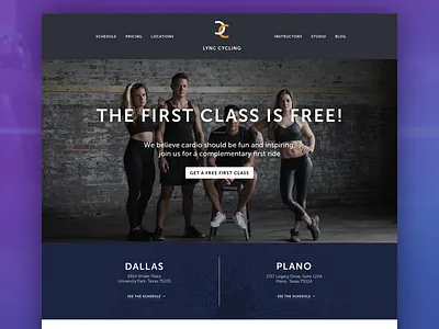 Lync Cylcing Website Home design fitness spacetime sport ui web