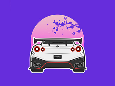 GTR Nismo car dribbble dribbble debut fast fun gtr illustrator nismo photoshop purple shot summer