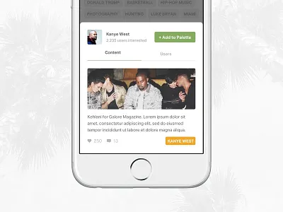 Interest View ios mobile profile ui ux