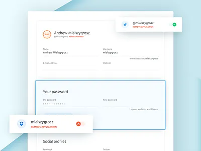 Form view app autentika dashboard form input interface mialszygrosz profile ui user ux web