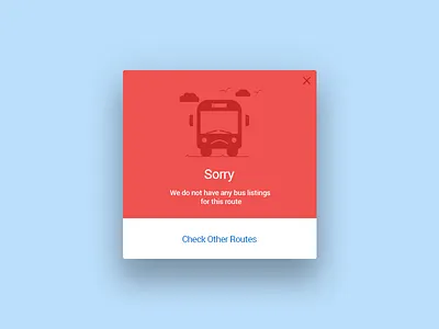 error popup on app screen bus card ui popover popup