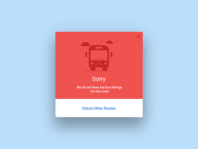 error popup on app screen bus card ui popover popup