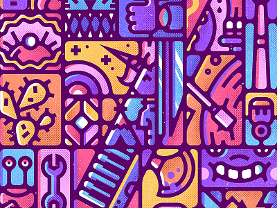 SEVEN cactus character lion music number pattern puzzle seven unicorn