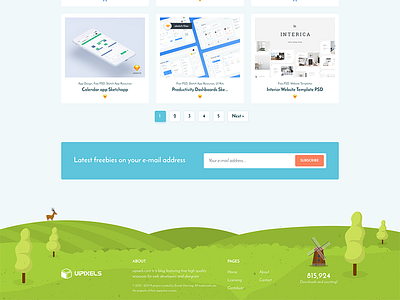 UI Pixels button concept footer freebies landing logo psd sketch typography ui kit