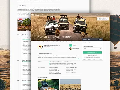 Trip Offer Details clean flat float gallery icons layout offer timeline travel ui website