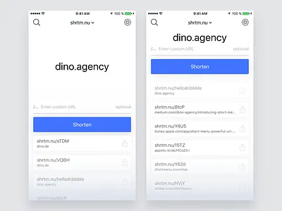 Short Menu for iOS app button input ios list minimal ui ux
