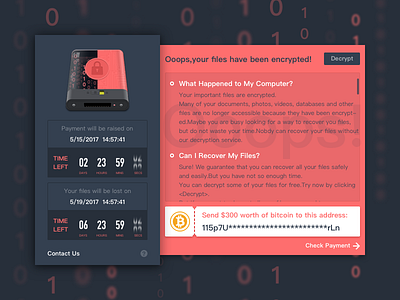 Daily UI #014-Countdown Timer countdown timer wannacry dailyui ui