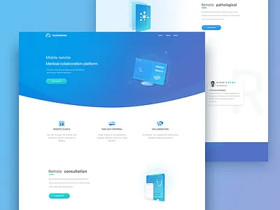 Telemedicine page lander medicine mobile ui web website