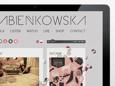 Ola Bienkowska, Singer / Songwriter personal website web design website