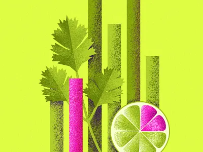 Cilantro, Lime & Data cilantro color data flat food illustration lime taco bell texture vector