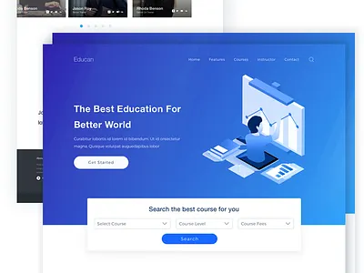 Math is easy; design is hard. Exploration : Online education books clean color education explore google template ui unique university ux web