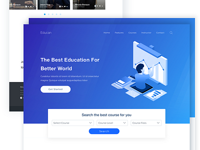 Math is easy; design is hard. Exploration : Online education books clean color education explore google template ui unique university ux web