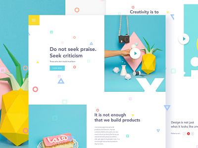 Do not seek praise, Seek criticism color creative design gmail google gradient template typography ui ux