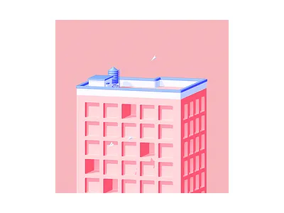 Boring 3d building c4d illustration toproof