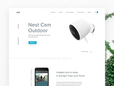Nest Outdoor Camera Landing Page cam homepage landing nest outdoor page product ui uidesign uxdesign web website zihad