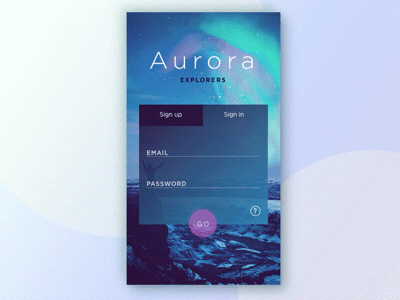 Sign up, explorers! animation app gif motion ui ux