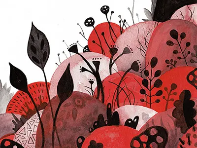 Dreamscape I botanical illustration ink painting plants surreal traditional