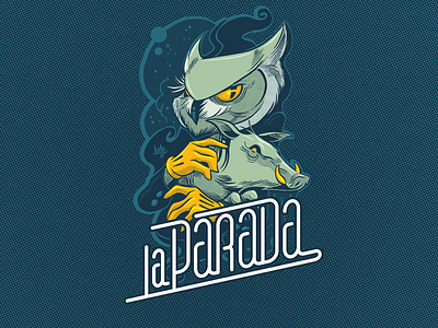 La Parada June 2017 gigposter illustartion owl photoshop pig