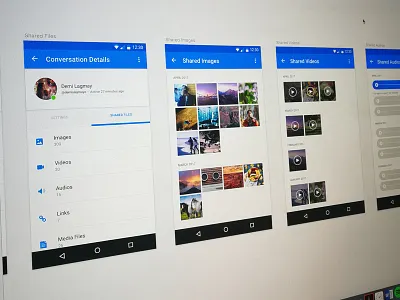 Messenger Conversation Details Concept android design digital product design messenger mobile menu settings social media tabs ui ux
