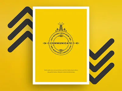 Core Values Artwork (1 of 6) arrow badge communication company values culture icon illustration line art poster tree vector yellow