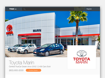 Dealer Overview Page clean design gallery landing page profile responsive table ui ux web