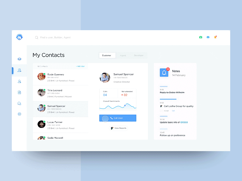 Macaw animation call customer care dashboard design icons interaction recording ui ux web