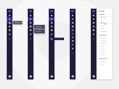 Slim Navigation Bar app bar hover icons nav navigation sidebar ui ux web workflow