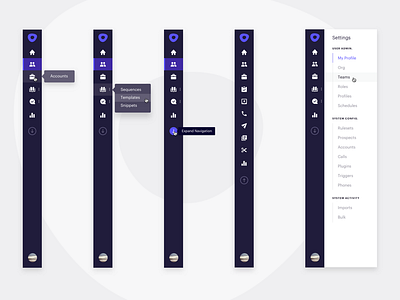 Slim Navigation Bar app bar hover icons nav navigation sidebar ui ux web workflow
