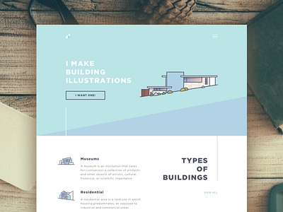 IllBuil Landing angle architecture building corporate diagonal icons illustration illustrations landing museum residential soft