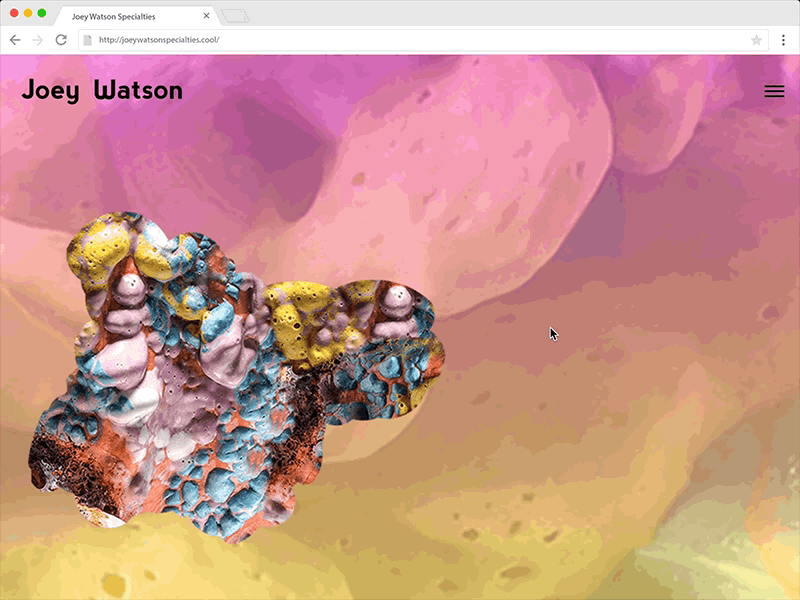 Joey Watson Portfolio Website ceramics collaboration design digital experimental fine arts graphic design kansas city portfolio web web design website