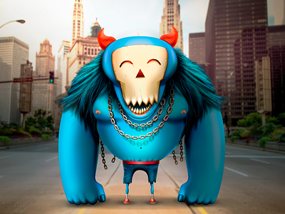 Monstah and doning empty fake mask monster of places smiles strolled upon world