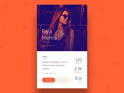 Profile Card UI android app dailyui flat freelancer invite minimal mobile profile ui ux
