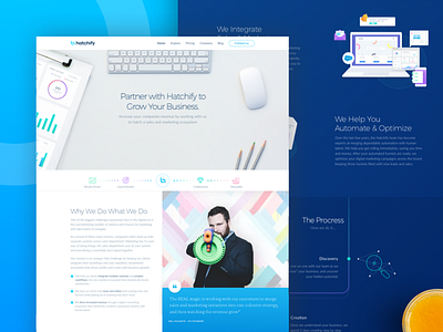 Sales and Marketing Automation Integration Approach Page automation business interface marketing modern product sales startup ui ux web web design