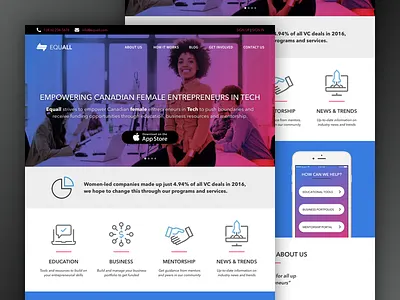 Equall Landing Page gradient landing page responsive ui ux web wip