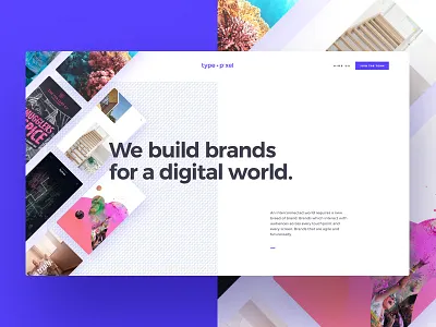 Type + Pixel home page final branding clean ui digital agency logo design minimal ui minimal website one page website responsive website simple website ui ux web design