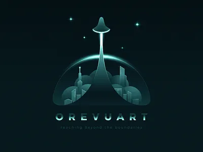 Branding explorations branding city constellation dark dome glow illustration logo shadow space stars starship