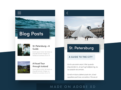 Blog Concept - Made with Adobe XD adobe xd blog blogpost clean post ui uiux ux web design xd