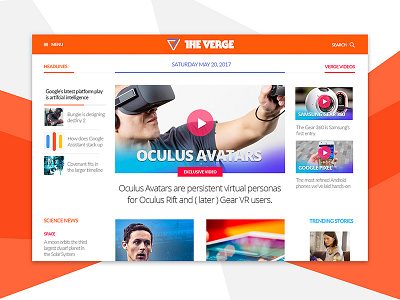The Verge.com concept - Homepage concept design homepage minimal mobile responsive the verge ui ux web website