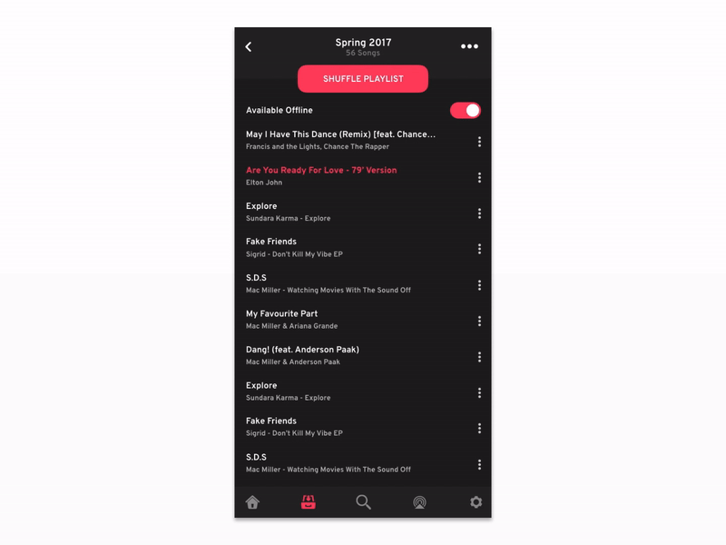 Force Touch Animation animation app force touch gif music queue ui ux