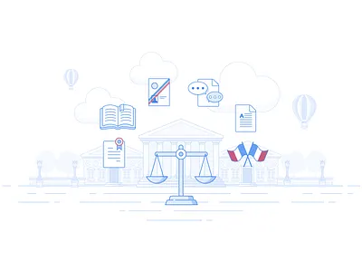Homepage Illustration city french illustration justice law legal line